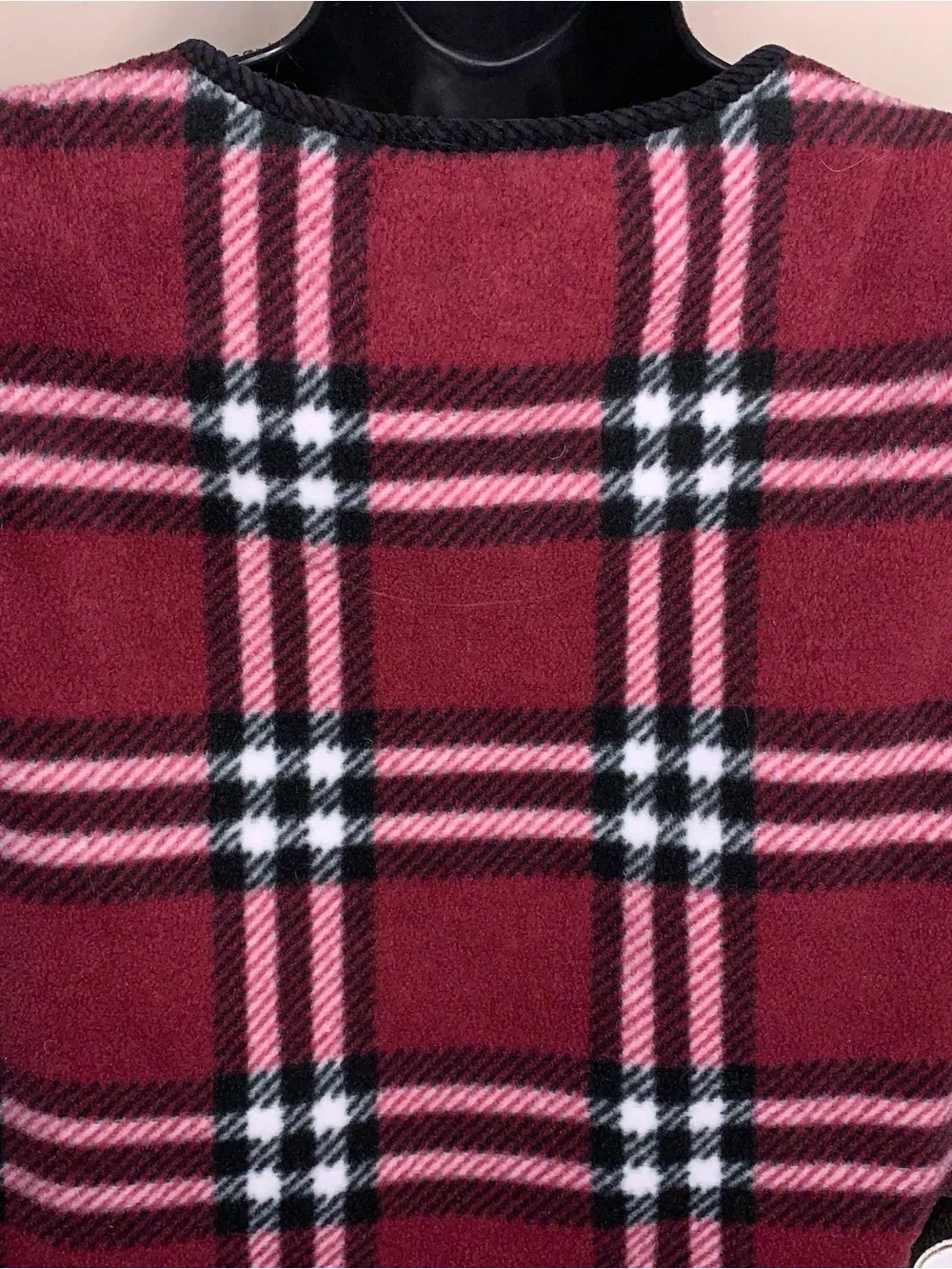 Medium Christopher And Banks Christmas Holiday Fleece Vest Plaid Snowman Plaid